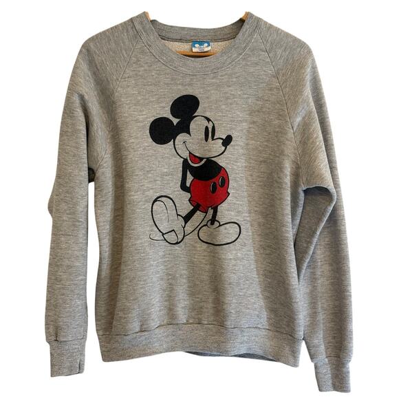 Disney Tops - Vintage Disney Mickey Mouse Sweatshirt Large Gray 80s Retro Unisex Disneyland